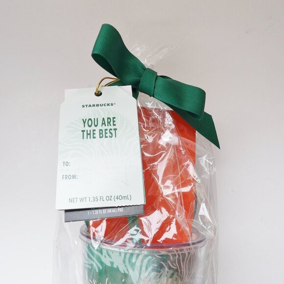 Starbuck 2021 YOU ARE THE BEST Acrylic Cold Drink Tumbler 16 oz. Leaf Print NEW - Picture 2 of 4